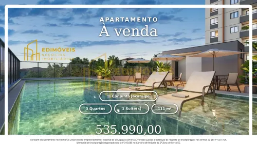 Apartamento com 3 Quartos à venda, 111m² no Conjunto Jacaraípe, Serra
