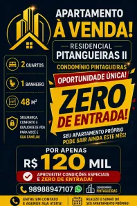 Apartamento com 2 Quartos à venda, 48m² no Piçarreira, São José de Ribamar
