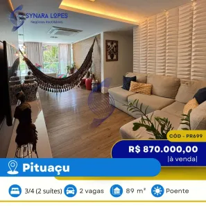 Apartamento com 3 Quartos à venda, 89m² no Pituaçu, Salvador