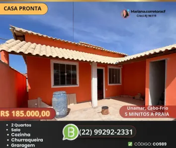 Casa com 2 Quartos à venda, 70m² no Samburá (Tamoios), Cabo Frio