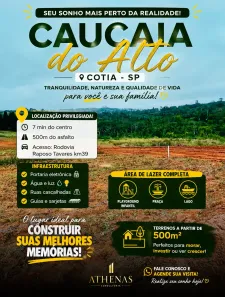 Lote/Terreno à venda, 500m² no Recreio Topázio (Caucaia do Alto), Cotia