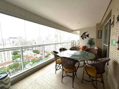 Apartamento com 3 Quartos para alugar, 180m² no Gonzaga, Santos