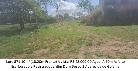 Lote/Terreno à venda, 371m² no Jardim Dom Bosco, Aparecida de Goiânia