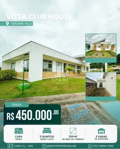 Casa de Condomínio com 3 Quartos à venda, 72m² no Tarumã-Açu, Manaus