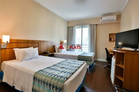 Flat com 1 Quarto para alugar, 26m² no Indianópolis, São Paulo