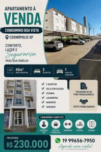 Apartamento com 2 Quartos à venda, 48m² no Condomínio Residencial Boa Vista Cosmópolis, Cosmópolis
