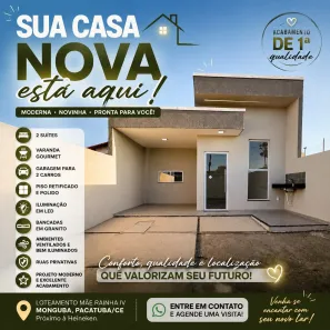 Casa com 2 Quartos à venda, 76m² no Jardim Bandeirantes, Maracanaú
