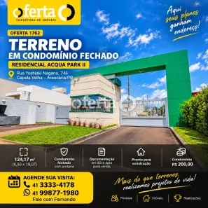 Lote/Terreno à venda, 124m² no Capela Velha, Araucária