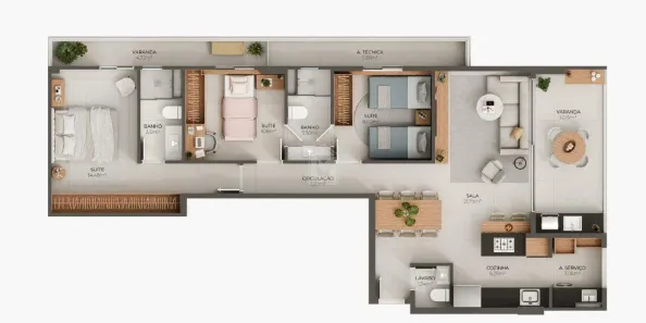 Apartamento com 3 Quartos à venda, 105m² no Praia do Canto, Vitória