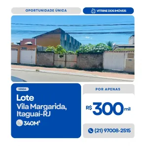 Lote/Terreno à venda, 340m² no Vila Margarida, Itaguaí