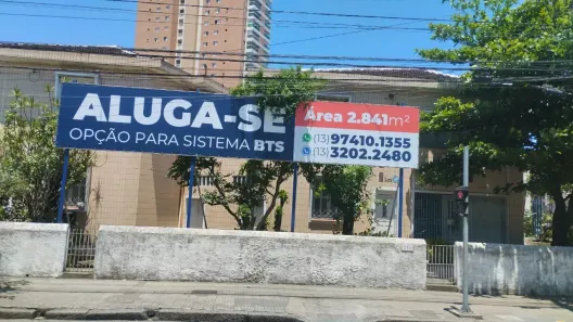 Lote/Terreno para alugar, 2841m² no Gonzaga, Santos