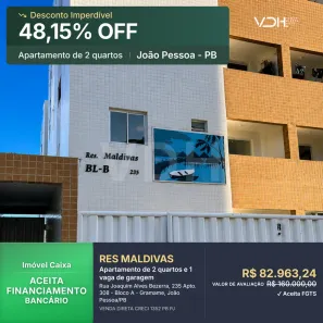 Apartamento com 2 Quartos à venda, 41m² no Gramame, João Pessoa