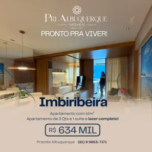 Apartamento com 3 Quartos à venda, 63m² no Imbiribeira, Recife