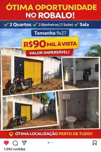 Casa com 2 Quartos à venda, 90m² no Robalo, Aracaju