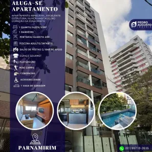 Apartamento com 1 Quarto para alugar, 32m² no Parnamirim, Recife