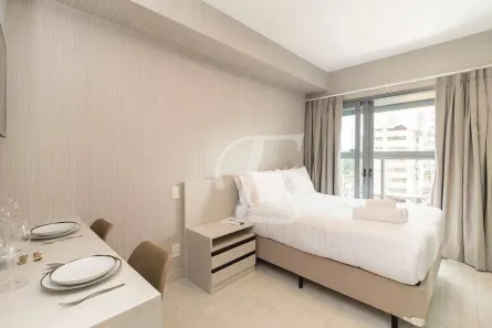 Apartamento com 1 Quarto para alugar, 24m² no Indianópolis, São Paulo