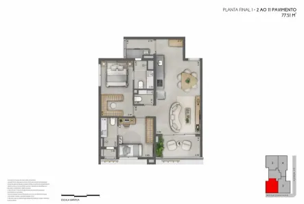 Apartamento com 2 Quartos à venda, 77m² no Jardim Paulista, São Paulo