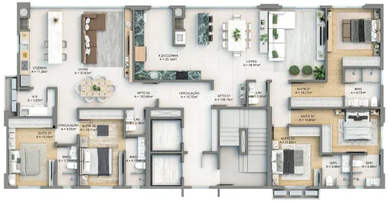 Apartamento com 3 Quartos à venda, 138m² no Andorinha, Itapema