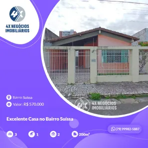 Casa com 3 Quartos à venda, 200m² no Suíça, Aracaju