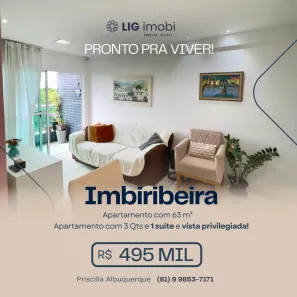 Apartamento com 3 Quartos à venda, 63m² no Imbiribeira, Recife