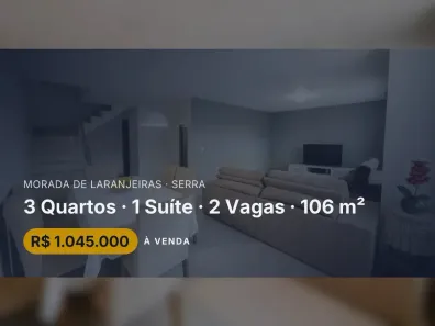 Casa com 3 Quartos à venda, 106m² no Morada de Laranjeiras, Serra