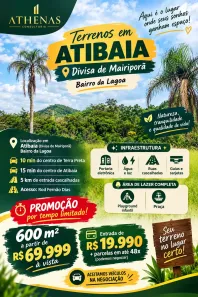 Lote/Terreno à venda, 600m² no Jardim Brasil, Atibaia