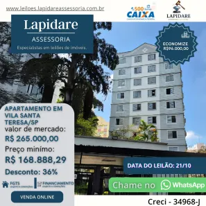 Apartamento com 2 Quartos à venda, 63m² no Vila Santa Teresa (Zona Sul), São Paulo