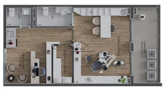 Sala Comercial à venda, 59m² no Condomínio Itamaraty, Ribeirão Preto