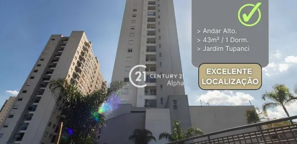 Apartamento com 1 Quarto para alugar, 43m² no Jardim Tupanci, Barueri