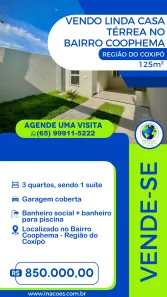 Casa com 3 Quartos à venda, 125m² no Coophema, Cuiabá