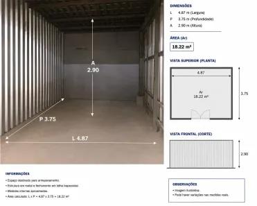 Galpão/Depósito/Armazém para alugar, 18m² no Pirajá, Teresina