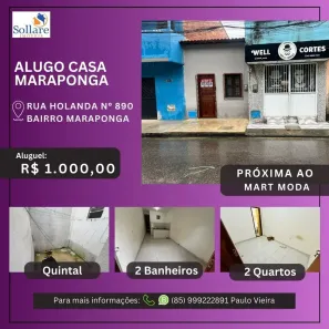 Casa com 2 Quartos para alugar, 70m² no Rachel de Queiroz, Fortaleza