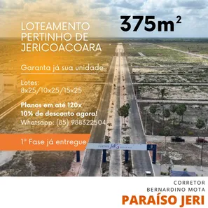 Lote/Terreno à venda, 375m² no Centro, Jijoca de Jericoacoara