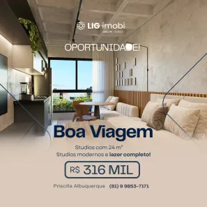 Apartamento com 1 Quarto à venda, 24m² no Boa Viagem, Recife