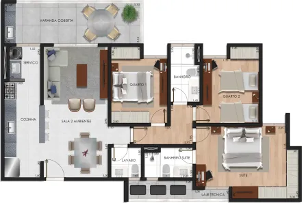 Apartamento com 3 Quartos à venda, 111m² no Estrela Sul, Juiz de Fora