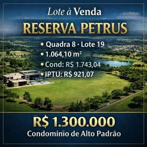 Lote/Terreno à venda, 1064m² no Reserva Petrus, Indaiatuba