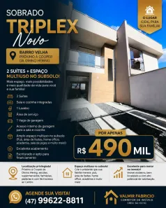 Sobrado com 2 Quartos à venda, 70m² no Velha Central, Blumenau