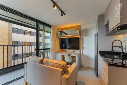 Apartamento com 1 Quarto para alugar, 25m² no Batel, Curitiba