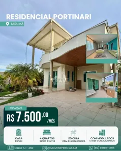 Casa de Condomínio com 4 Quartos para alugar, 300m² no Tarumã, Manaus