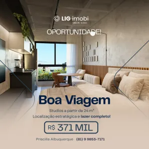 Apartamento com 1 Quarto à venda, 24m² no Boa Viagem, Recife