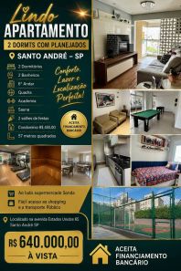 Apartamento com 2 Quartos à venda, 54m² no Parque das Nações, Santo André