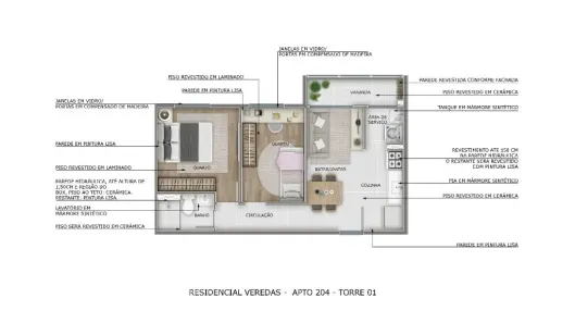 Apartamento com 2 Quartos à venda, 43m² no Vila Aeroporto, Sorocaba