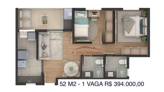 Apartamento com 2 Quartos à venda, 52m² no Cidade Patriarca, São Paulo