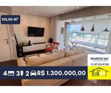 Apartamento com 3 Quartos à venda, 105m² no Jardim Esmeralda, São Paulo