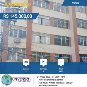 Apartamento com 2 Quartos à venda, 60m² no Nova Cidade, São Gonçalo