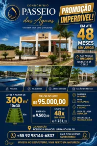Lote/Terreno à venda, 300m² no , Iranduba