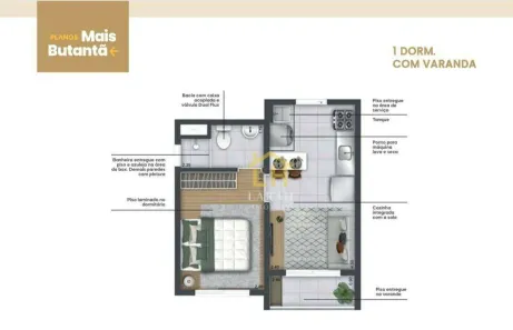 Apartamento com 1 Quarto à venda, 27m² no Instituto de Previdência, São Paulo
