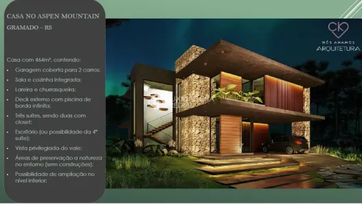 Casa de Condomínio com 3 Quartos à venda, 464m² no Aspen, Gramado