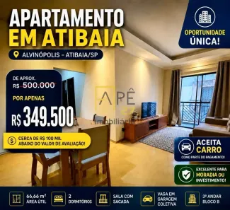 Apartamento com 2 Quartos à venda, 66m² no Alvinópolis, Atibaia