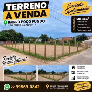 Lote/Terreno à venda, 510m² no Poço Fundo, São Pedro da Aldeia